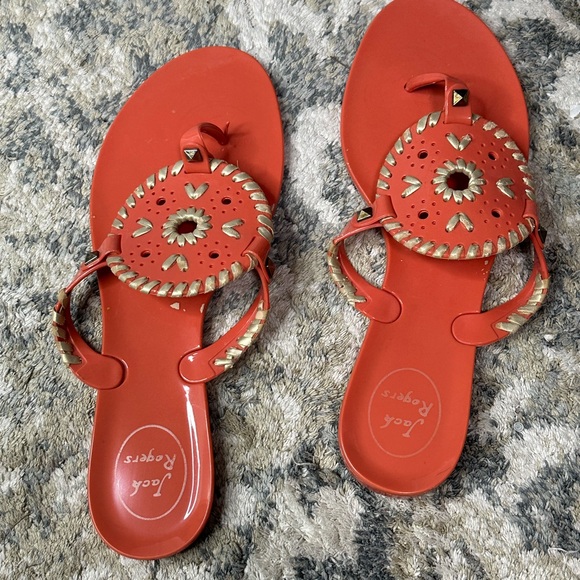 Jack Rogers Georgica jelly coral thong flip flops - Picture 2 of 6